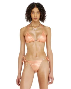 Dreieck-Bikini-Top aus schimmerndem Stoff - BHs - Damen - Orange