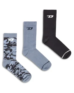 Dreierpack Baumwollsocken mit Jacquard-D - Socken - Herren - Bunt
