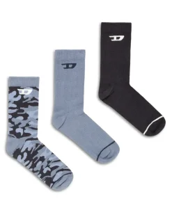 Dreierpack Baumwollsocken mit Jacquard-D - Socken - Herren - Bunt