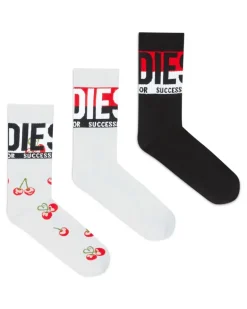 Dreierpack Baumwollsocken mit Jacquard-Motiven - Socken - Herren - Bunt