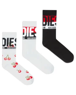 Dreierpack Baumwollsocken mit Jacquard-Motiven - Socken - Herren - Bunt