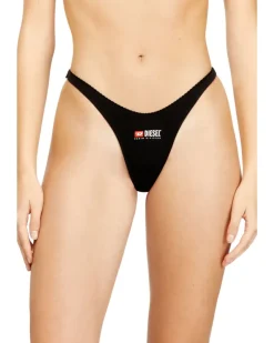 Dreierpack Strings aus Stretch-Baumwolle mit Logo - Strings - Damen - Schwarz