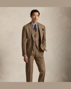 Dreiteiliger Polo-Anzug im Tailored-Fit Brown