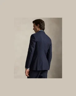 Dreiteiliger Polo-Nadelstreifenanzug Blue