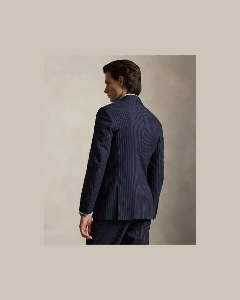Dreiteiliger Polo-Nadelstreifenanzug Blue
