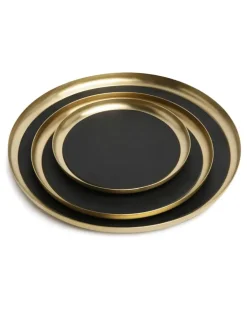 Dreiteiliges Serviertablett-Set - Gold