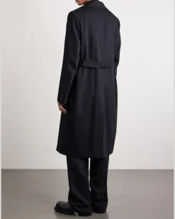 Drella Double-Breasted Wool Coat Black