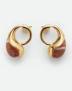 Drop Marmor Ohrringe-Rot - Damen