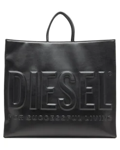 Dsl 3D-Einkaufstasche aus weichem PU mit geprägtem Logo - Shoppers - Unisex - Schwarz