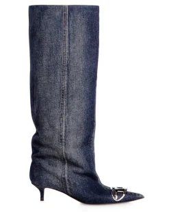 D-Venus-Slouchy kniehoher Stiefel in Denim - Stiefel - Damen - Blau