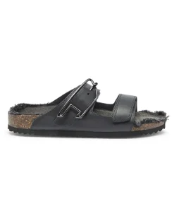 D-Woodstock - Lederriemen mit Korkfußbett - Sandalen - Herren - Schwarz