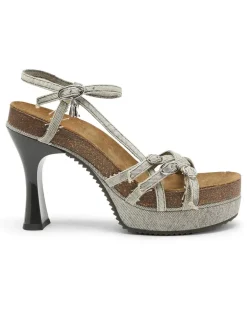D-Woodstock-Plateausandalen mit Riemchen in Denim - Sandalen - Damen - Grau