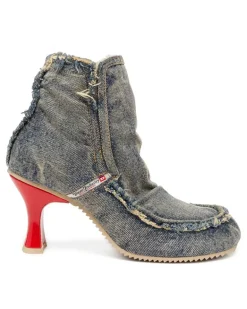D-Woodstock - Stiefel aus Denim mit Absatz - Stiefeletten - Damen - Blau