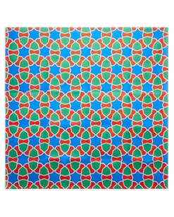 Eckige Tiles Tischdecke aus Leinen - Rot