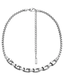 Edelstahlkettenglieder-Halskette - Halsketten - Unisex - Silber