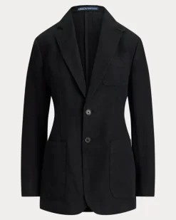 Einreihiger Leinenblazer Black