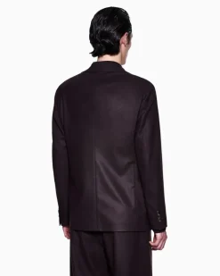 Einreihiger Regular Fit Blazer Kaschmir-Kollektion Braun
