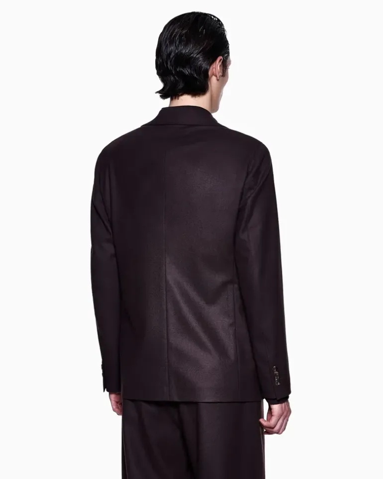 Einreihiger Regular Fit Blazer Kaschmir-Kollektion Braun