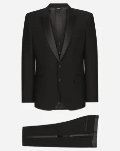 Einreihiger Smoking-anzug Martini Aus Wolle - Mann Anzüge Und Blazer Blau Wolle