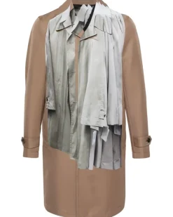 Einreihiger Trompe L'oeil Trenchcoat - Braun