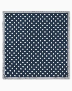 Einstecktuch aus bedruckter Seide Marineblau