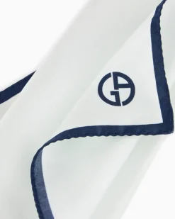 Einstecktuch aus Seide mit Logo Weiß