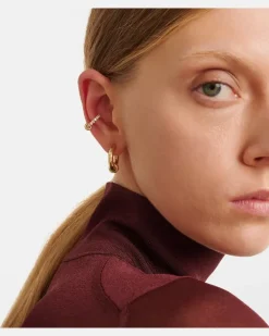 Einzelner Ear Cuff aus 18kt Gelbgold mit Diamanten