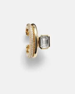 Einzelner Ear Cuff aus 18kt Gelbgold mit Diamanten