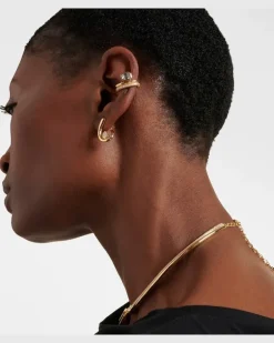 Einzelner Ear Cuff aus 18kt Gelbgold mit Diamanten
