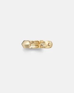 Einzelner Ear Cuff Knife Edge aus 14kt Gelbgold mit Diamanten