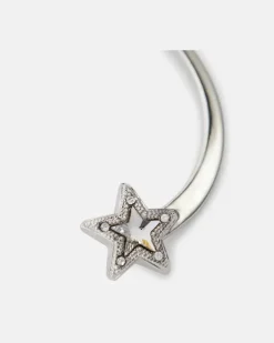Einzelner Ear Cuff mit Kristallen Silber