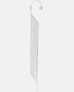 Einzelner Ear Cuff mit Kristallen Silber