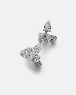 Einzelner Ear Cuff Serti Sur Vide aus 18kt Weißgold mit Diamanten Silber