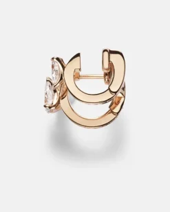Einzelner Ear Cuff Serti Sur Vide aus 18kt Roségold mit Diamanten