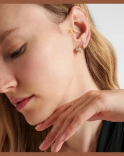 Einzelner Ear Cuff Serti Sur Vide aus 18kt Roségold mit Diamanten