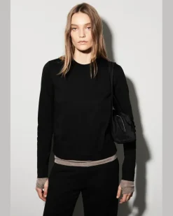 Elegantes Langarmshirt Schwarz