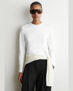 Elegantes Langarmshirt Weiß