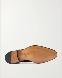 Elkan Leather Monk-Strap Shoes Black