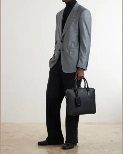 Elliot Full-Grain Leather Briefcase Black