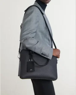 Elliot Full-Grain Leather Briefcase Black