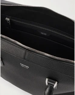 Elliot Full-Grain Leather Briefcase Black
