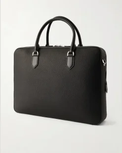 Elliot Full-Grain Leather Briefcase Black