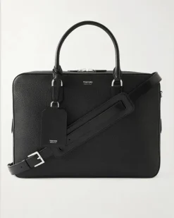 Elliot Full-Grain Leather Briefcase Black