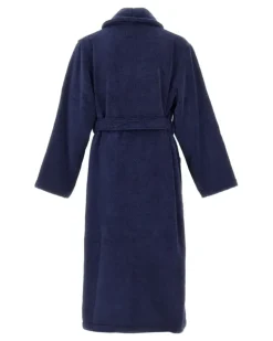 embroidered-logo kimono-style bathrobe - Blau