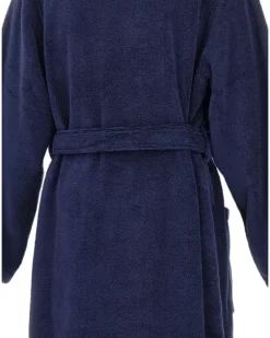 embroidered-logo kimono-style bathrobe - Blau