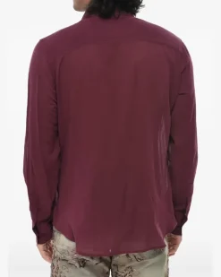 embroidered long-sleeve shirt - Rot