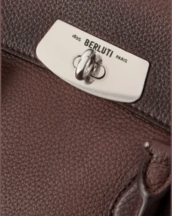 E'Mio Full-Grain Leather Briefcase Brown