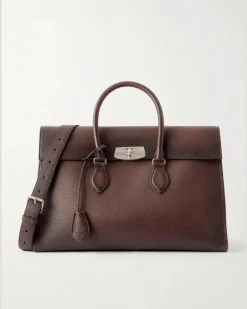 E'Mio Full-Grain Leather Briefcase Brown