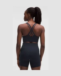 Energy Hochgeschlossener Longline-BH Evolve, Mittlerer Halt für B–D-Cups für Frauen – Größe in True Navy