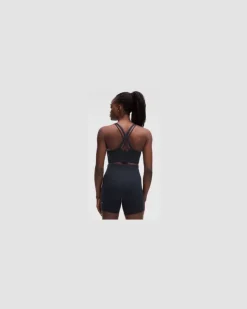 Energy Hochgeschlossener Longline-BH Evolve, Mittlerer Halt für B–D-Cups für Frauen – Größe in True Navy